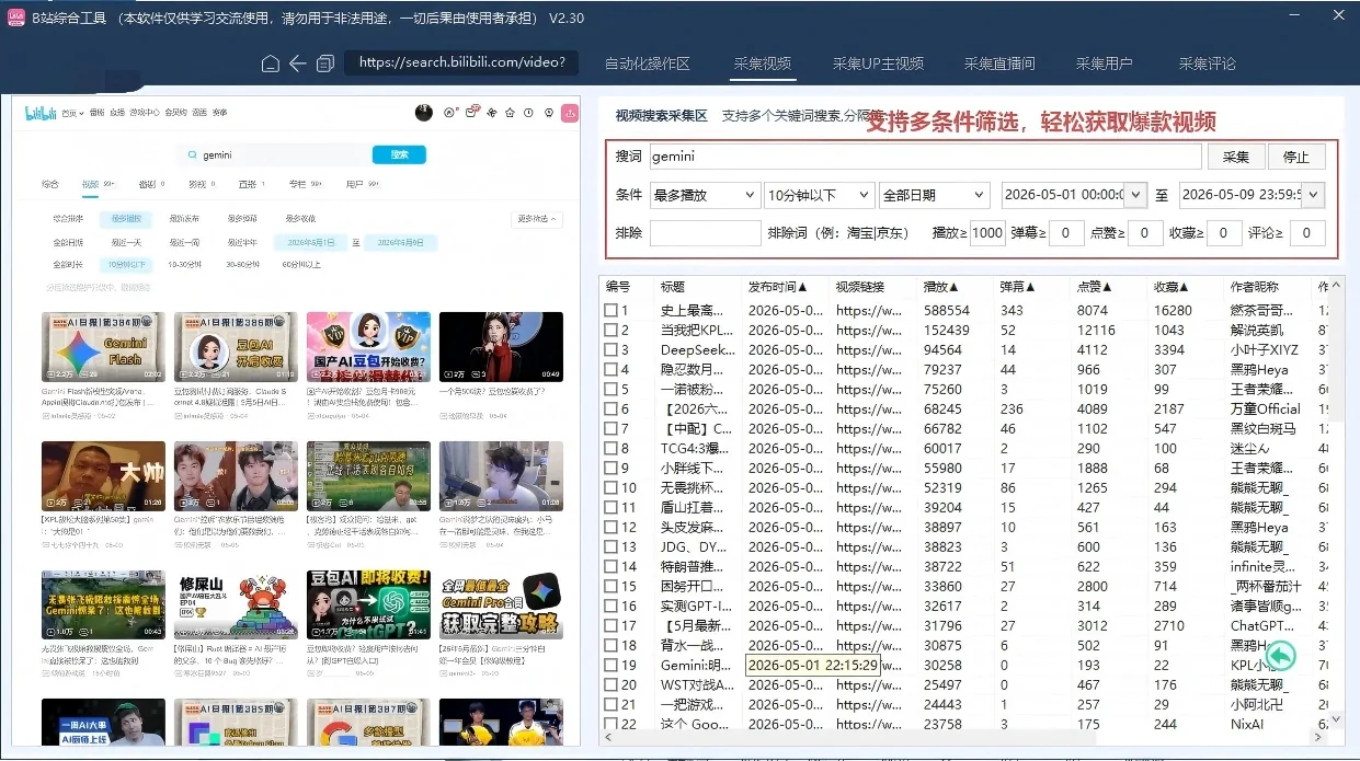 哔哩哔哩/B站综合引流获客工具(正版自动更新)-采集截留|监控|关注|评论|私信|点赞|养号为一体的bilibili综合获客工具详情图片